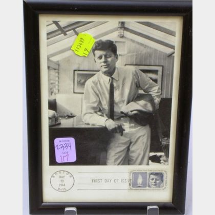 Framed 1964 First Day Cover Stamp with President John F. Kennedy Photograph. 