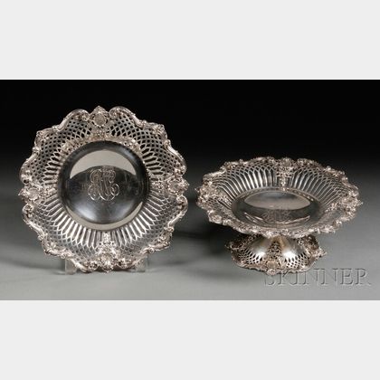 Pair of Black, Starr & Frost Reticulated Sterling Compotes