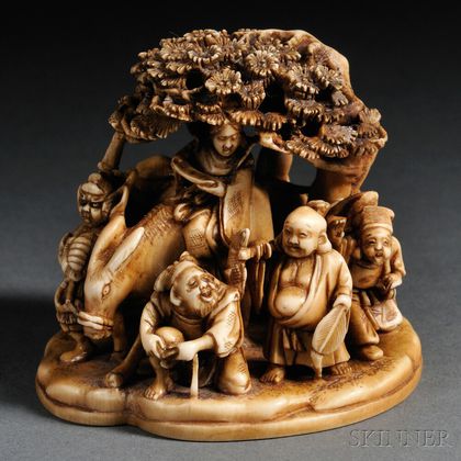 Ivory Carving of Seven Lucky Gods