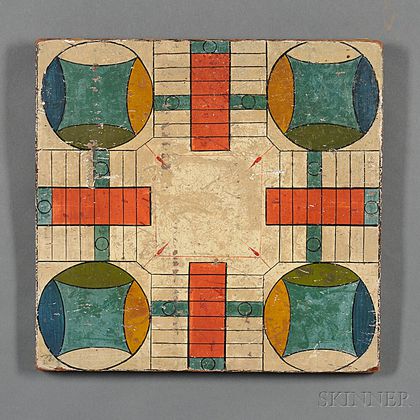 Painted Pine Parcheesi Game Board