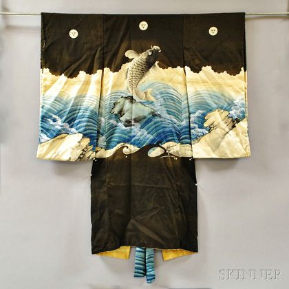 Japanese Child's Painted Silk Kimono