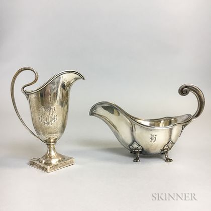 Towle Sterling Silver Creamer and Footed Sauceboat