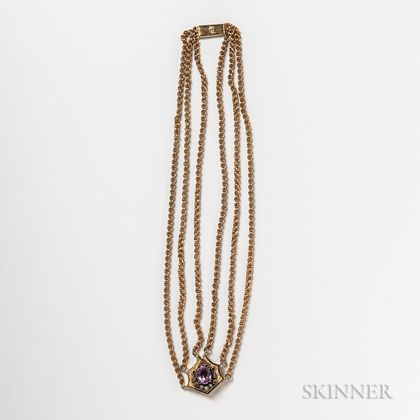 14kt Gold and Amethyst Necklace