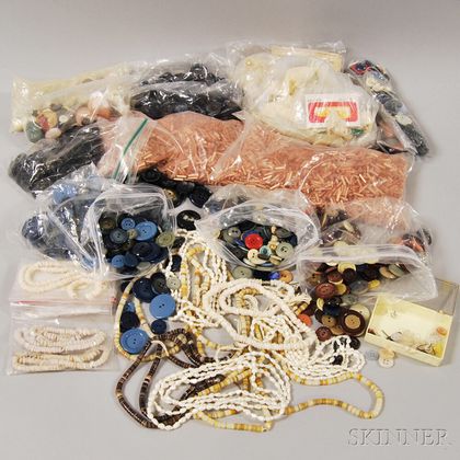 Large Group of Buttons and Beads