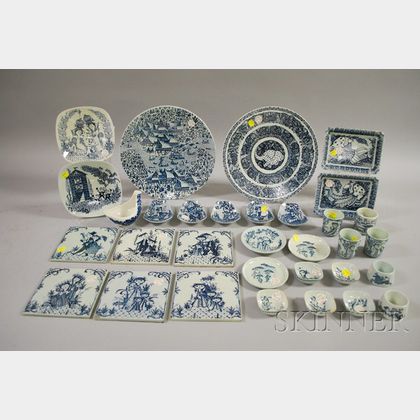 Twenty-five Pieces of Bjorn Wiinblad Designed Ceramic Tableware Items and Six Tiles