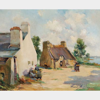 Henri Lucien-Joseph Buron (French, 1880-1969) Morning in the Village