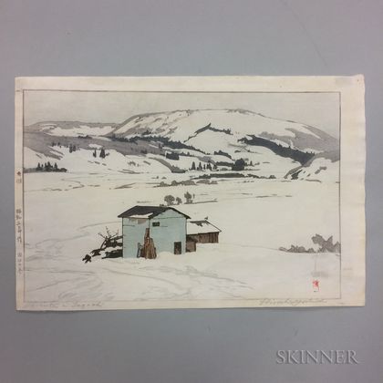 Hiroshi Yoshida (1876-1950),Winter in Taguchi 