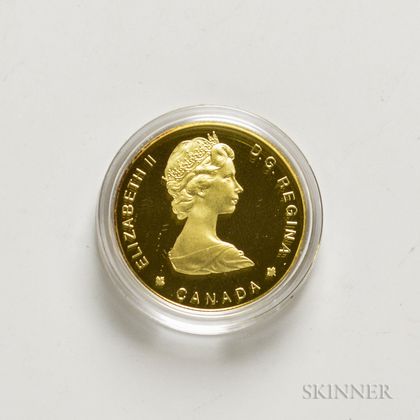 1989 Canadian $100 Proof Sainte-Marie Gold Coin.
