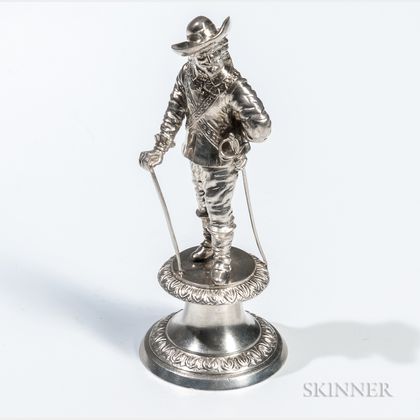 Continental Silver Figure of a Cavalier