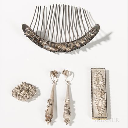Five-piece Silver Jewelry Set