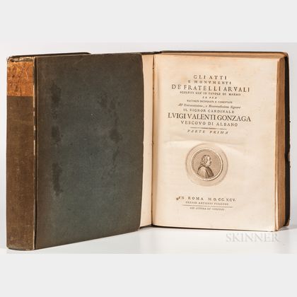 Marini, Luigi Gaetano (1742-1815) Gli Atti e Monumenti de Fratelli Arvali Scolpiti gia' in Tavole di Marmo.