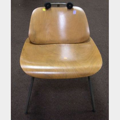 Charles Eames DCM Molded Blond Plywood and Tubular Steel Side Chair