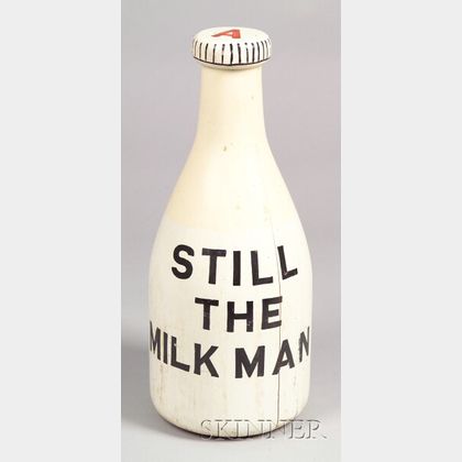 Painted Wooden Advertising Milk Bottle