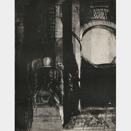 Odilon Redon (French, 1840-1916) Et partout ce sont des colonnes de basalte... la lumière tombe des voûtes