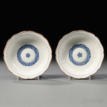 Two Blue and White Dishes