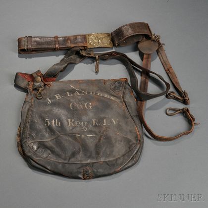 Identified Fifth Rhode Island Commercial Haversack and Belt