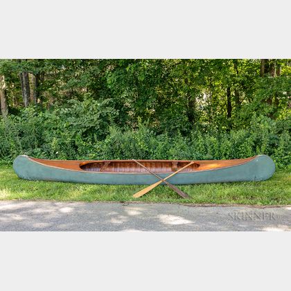 Green-painted Canoe
