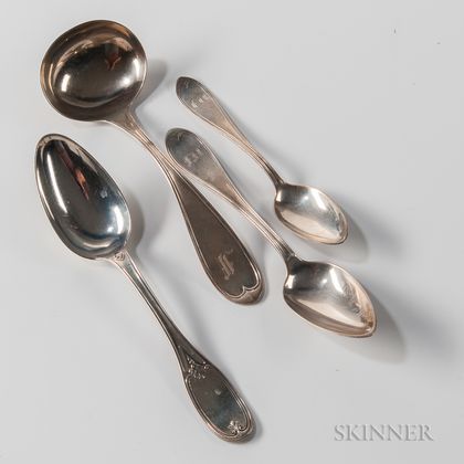 Forty-two Pieces of American Coin Silver Flatware