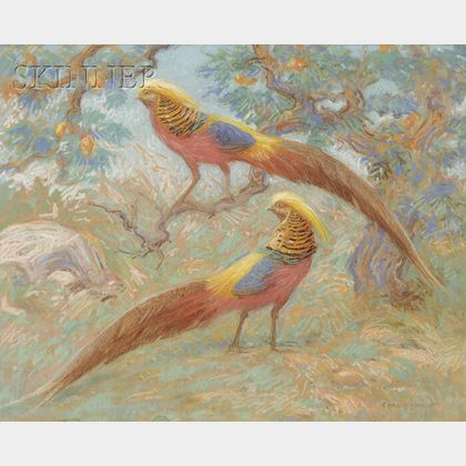 Charles Robert Knight (American, 1874-1953) Pair of Golden Pheasants