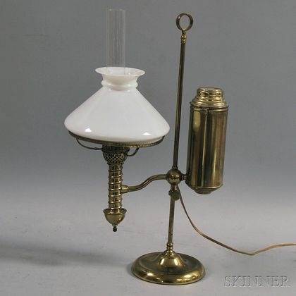 Brass and Glass Student Lamp