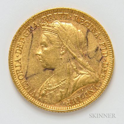 1894 British Gold Sovereign. Estimate $300-400