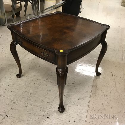 George III-style Mahogany Tray Table and a George II-style Burl Walnut Low Table. Estimate $200-300