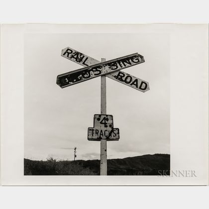 Walker Evans (American, 1903-1975) Railroad Crossing Sign