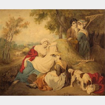 Attributed to Francis Wheatley (British, 1747-1801) Haymakers at Rest