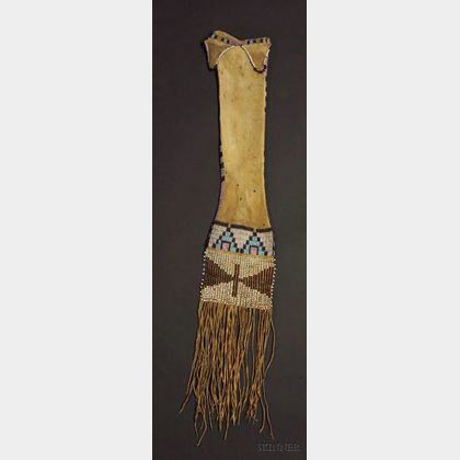 Early Plains Beaded Hide Pipe Bag