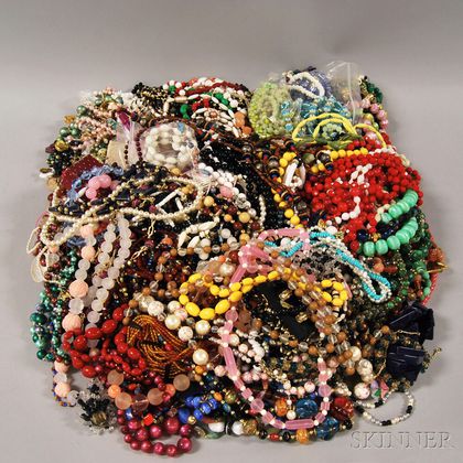 Large Group of Mostly Plastic Beaded Necklaces