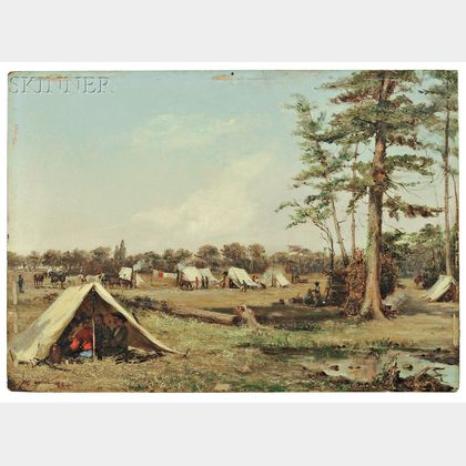 Conrad Wise Chapman (American, 1842-1910) Cavalry Camp of the So. Ca. Holcomb Legion, New Kent, Co. Va. Mar., 1863