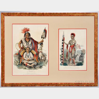 Two Color Lithographs of American Indians a Common Frame
