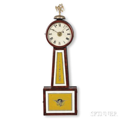Reuben Tower Patent Timepiece with Alarm or "Banjo" Clock