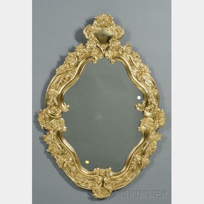 Dutch Baroque-style Pressed Brass-framed Mirror