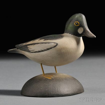 Miniature Carved and Painted Goldeneye Figure