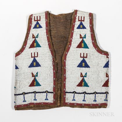 Sioux Pictorial Buffalo Hide Beaded Vest