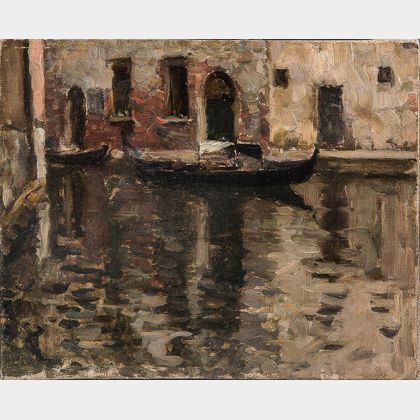 Eugène Laurent Vail (American/French, 1857-1934) Rio Del Canonica, Venice