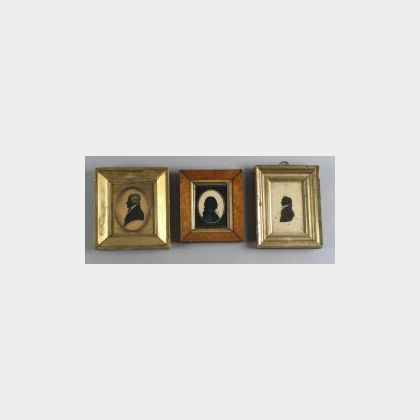 Three Miniature Silhouette Portraits