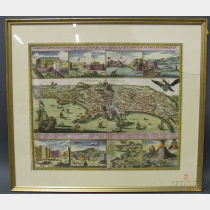 Hand Colored Map of the City of Naples