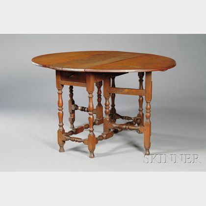 William & Mary Maple Oval Top Gate-leg Table