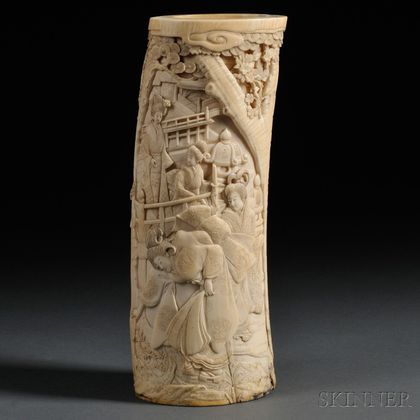 Ivory Tusk Carving of Women