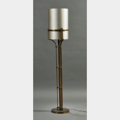 Art Deco Floor Lamp with Aluminum Shade