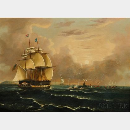 Thomas Chambers (New York/England, 1808-1866/69) Whaling Scene with the American Bark CAROLUS of New Bedford, Massachuset
