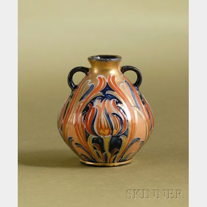 Miniature Moorcroft Alhambra Design Two-handled Vase
