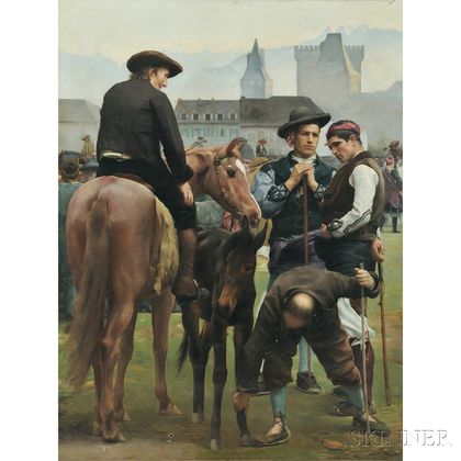 Joseph Auguste Rousselin (French, 19th Century) La Foire de la St.-Martin à Pau