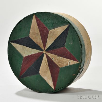 Paint-decorated Round Bentwood Box