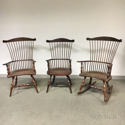 Three Reproduction Windsor Armchairs