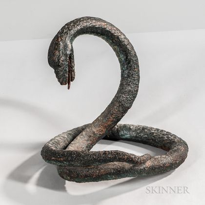 Green-painted Cast Iron Snake