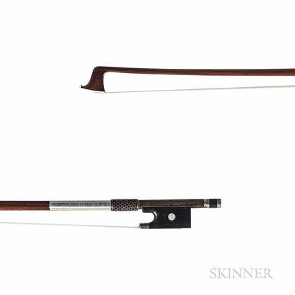 French Nickel-mounted Violin Bow, Émile François Ouchard, c. 1900