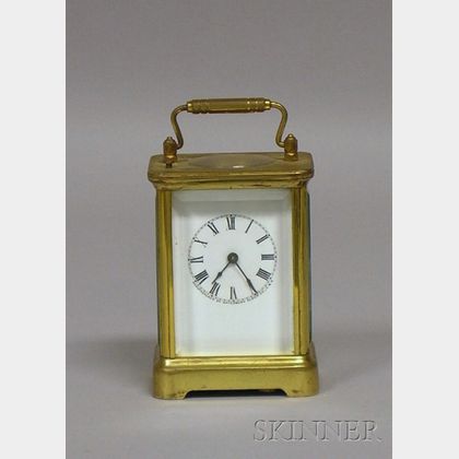 Brass and Glass Travel Clock by Waterbury Clock Company